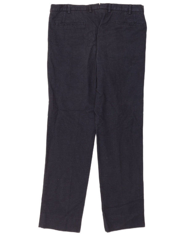 Massimo Dutti Pantalon de costume droit pour homme EU 44 Large W34 L33 Bleu marine