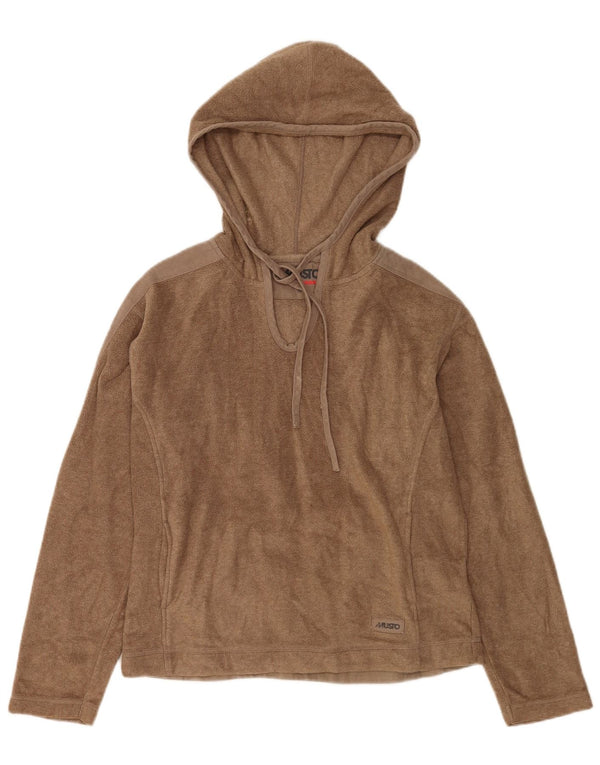 Musto Pull polaire à capuche pour femme UK 12 Marron moyen Polyester