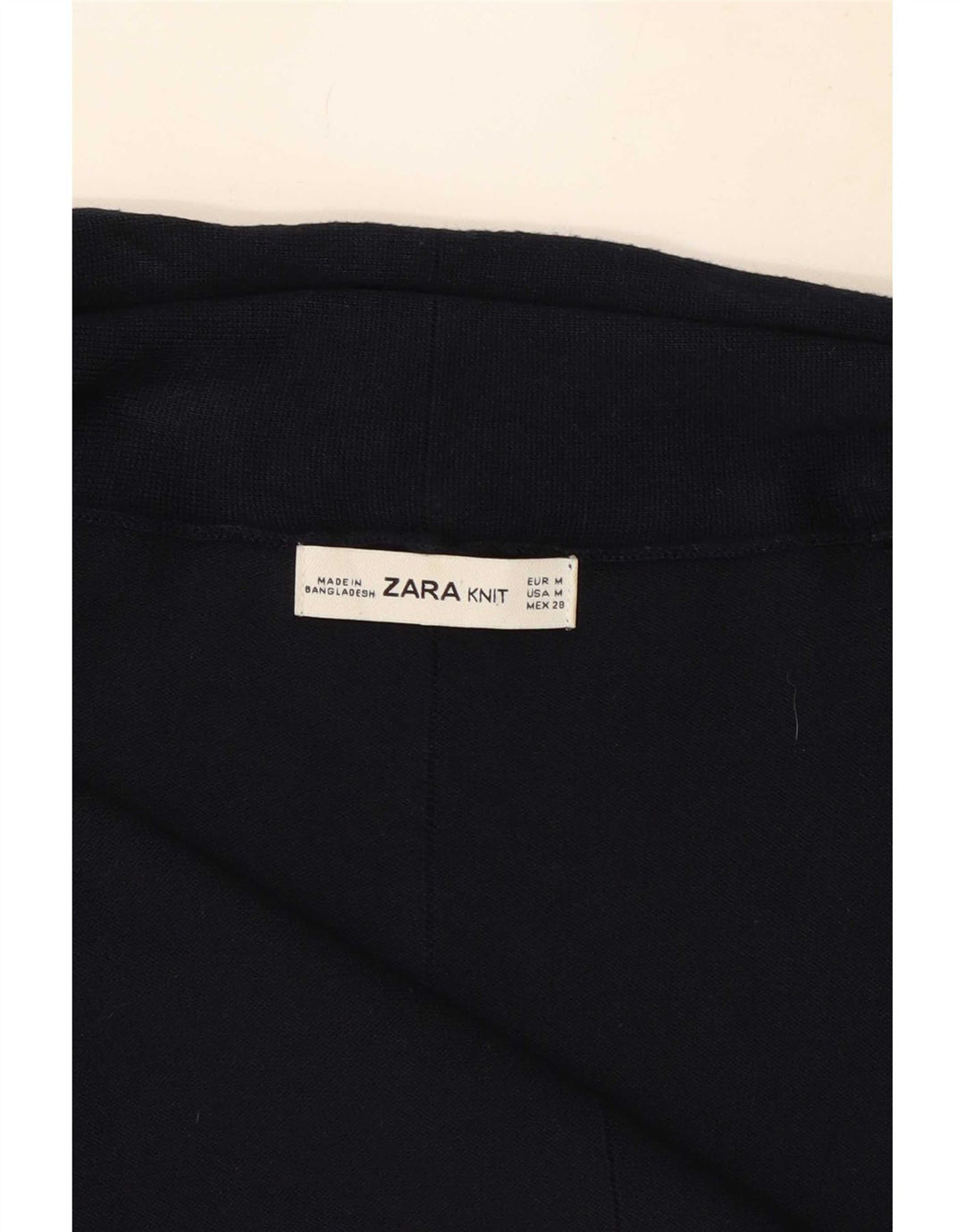 Zara Womens Open Cardigan Sweater UK 12 Bleu Marine Moyen