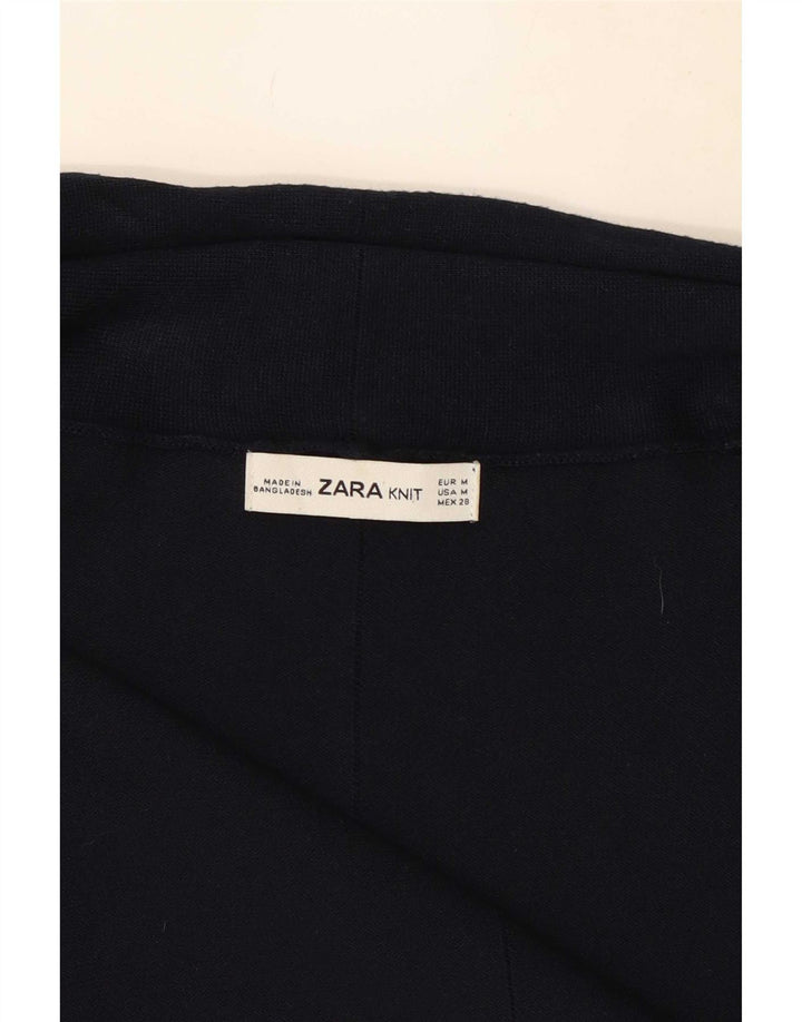 Zara Womens Open Cardigan Sweater UK 12 Bleu Marine Moyen