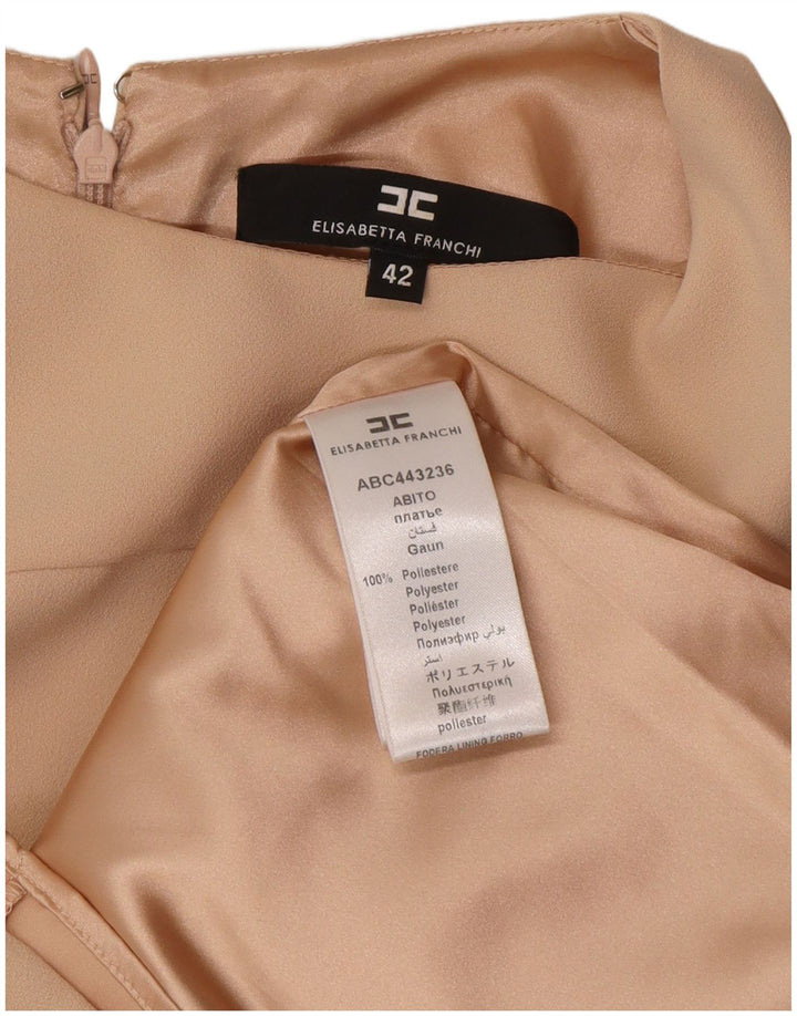 Elisabetta Franchi Robe Droite Femme IT 42 Beige Moyen Polyester Classique