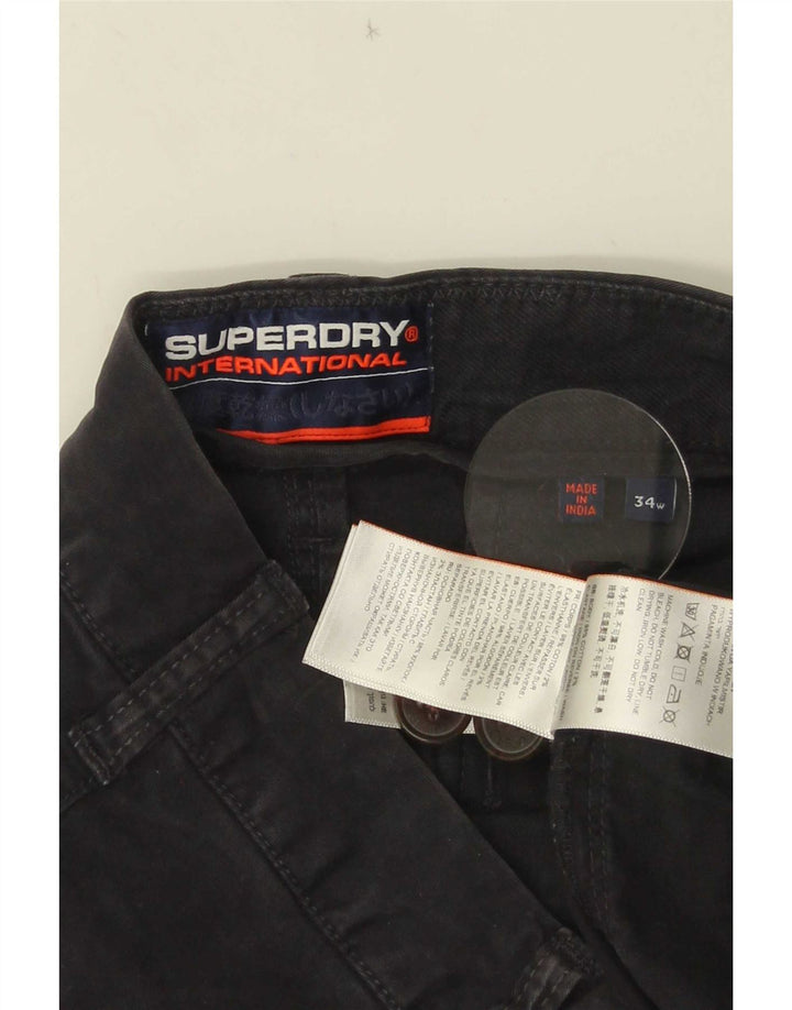 Superdry Short Chino Homme W34 Large Noir Coton
