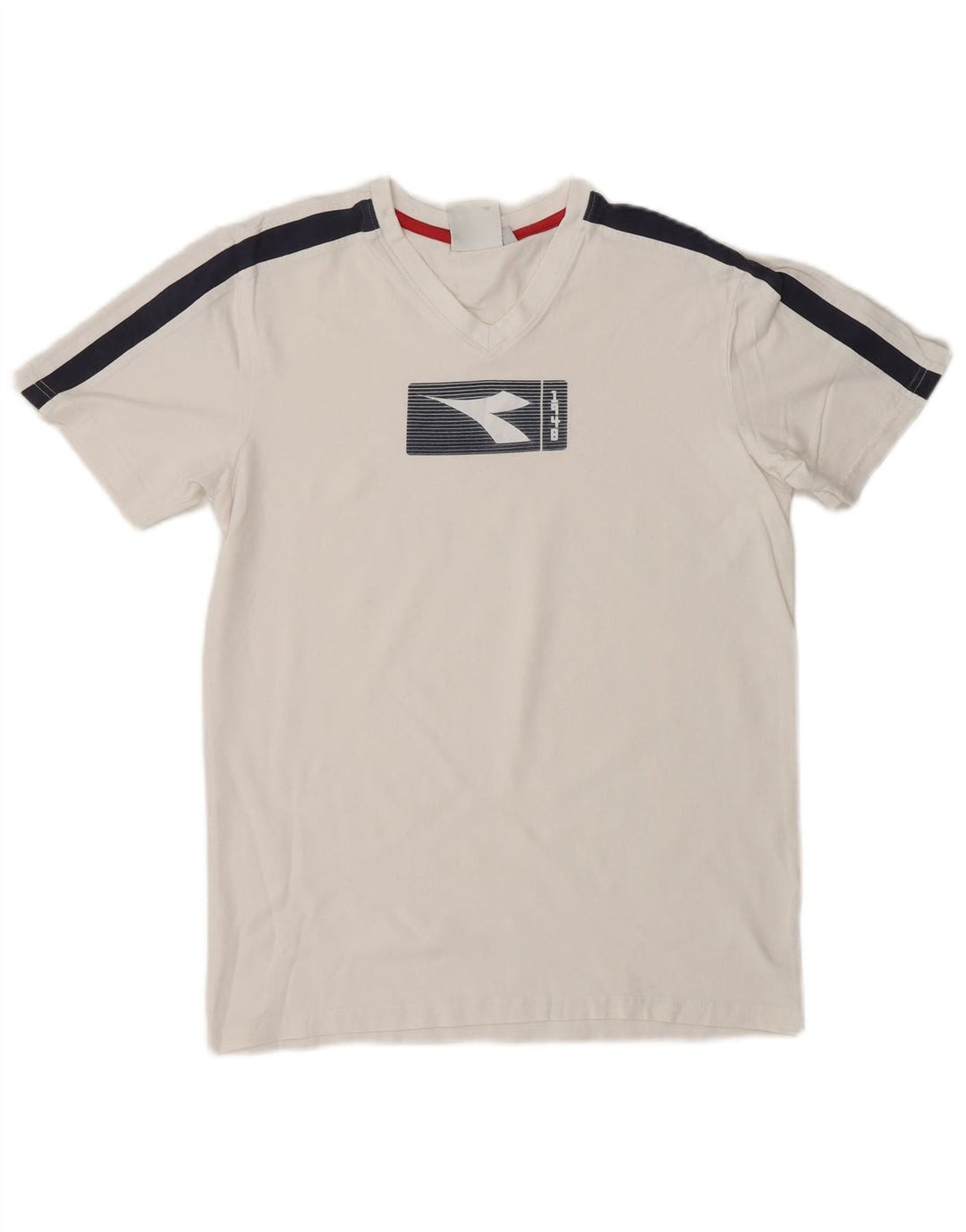 DIADORA T-Shirt Graphique Homme Blanc Moyen Colourblock