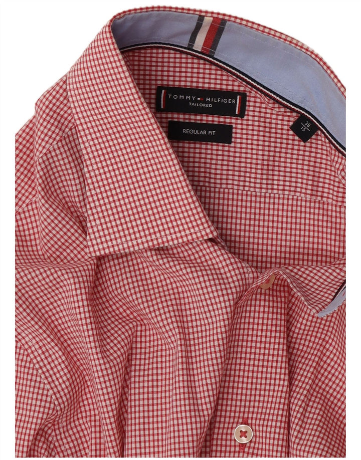 Tommy Hilfiger Chemise coupe régulière pour homme Taille 38 15 Vichy rouge moyen