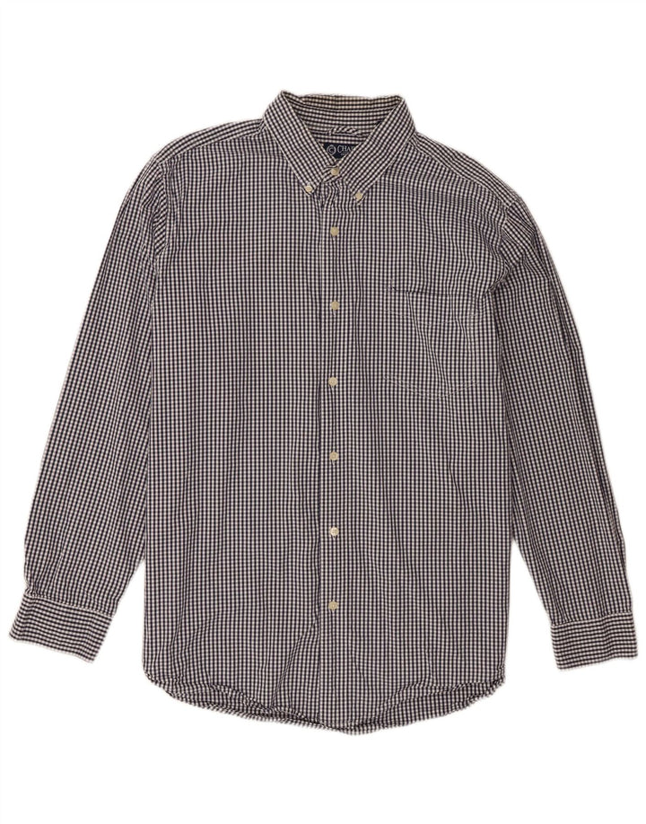Chaps Chemise Homme XL Bleu Marine Vichy Coton