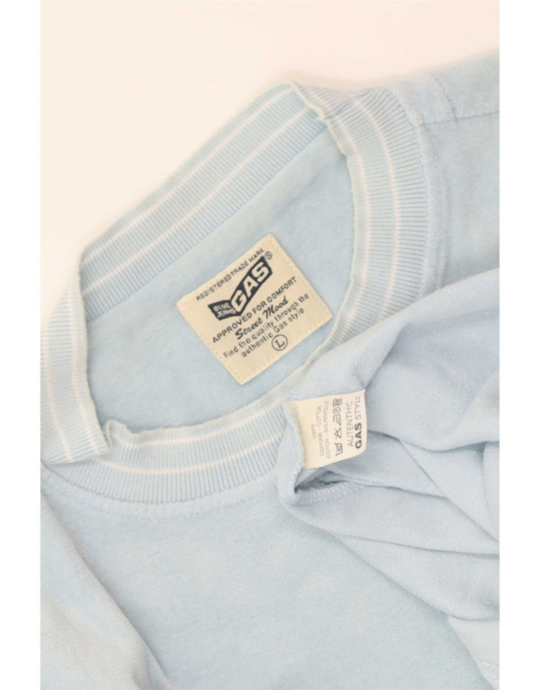 Gas T-Shirt Homme Haut Grand Bleu Coton