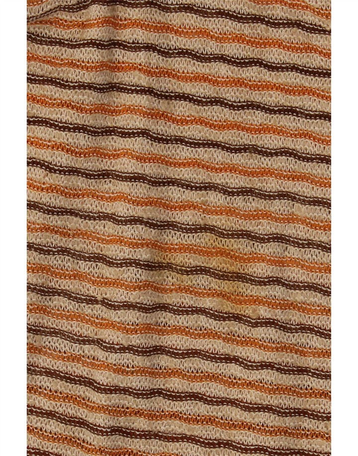 vintage Womens Knit Slip Dress UK 12 Moyen Multicolore Rayé