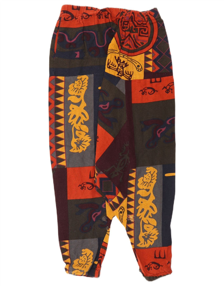 Pantalon Harem Femme Vintage Grand W32 L19 Patchwork Multicolore