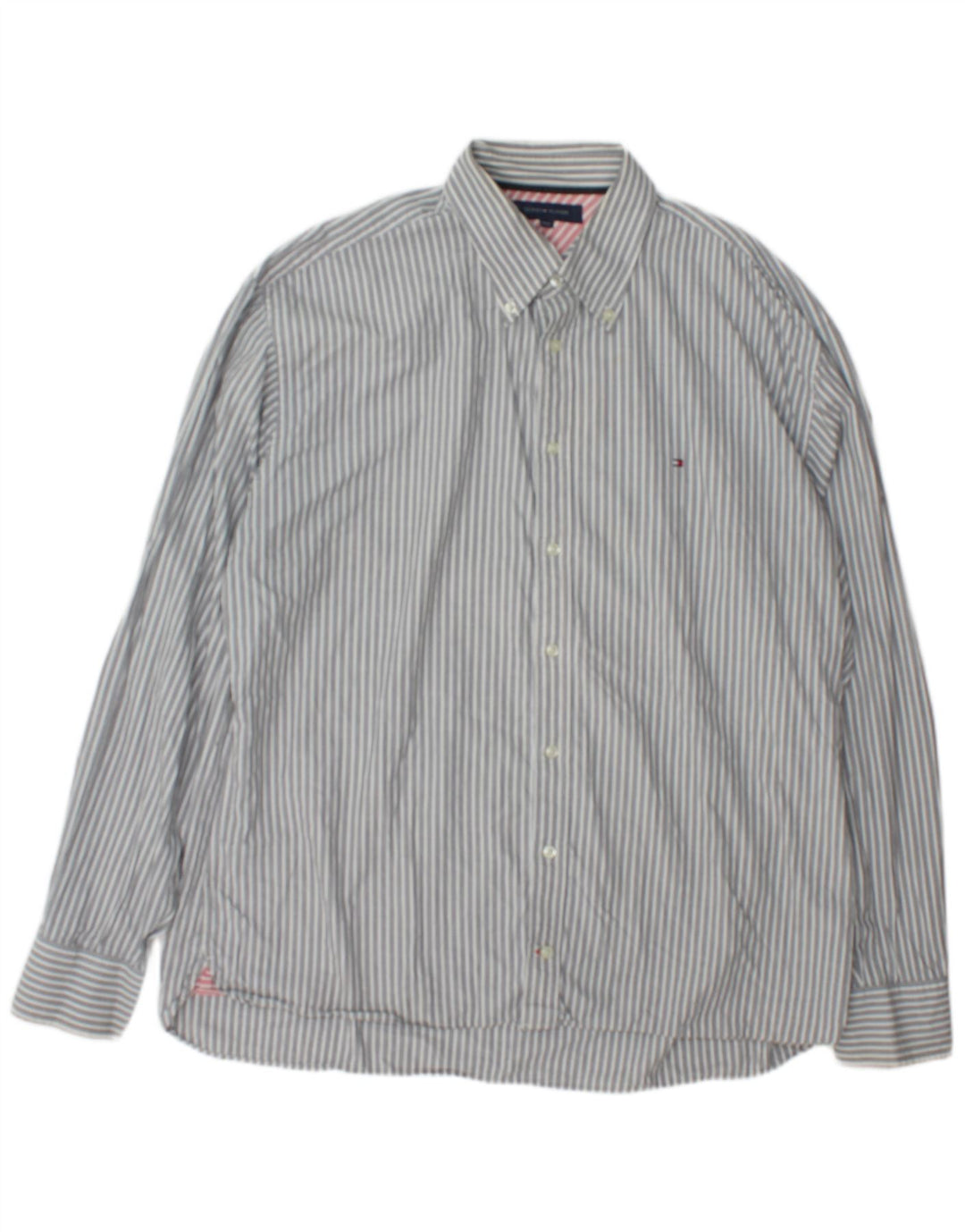 Tommy Hilfiger Chemise Homme 2XL Gris Rayé Coton
