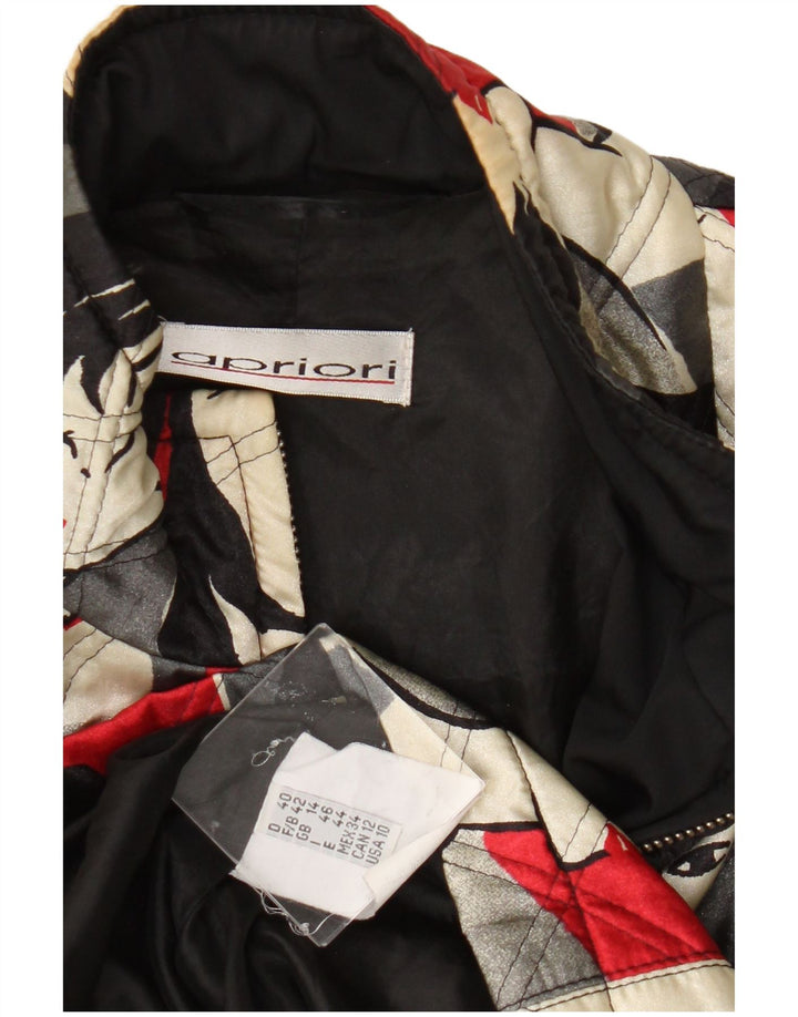Apriori Veste Bomber Graphique Femme UK 14 Large Acétate Multicolore