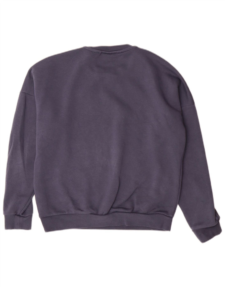 ADIDAS Sweat-shirt graphique pour femme UK 12 Bleu marine moyen en coton