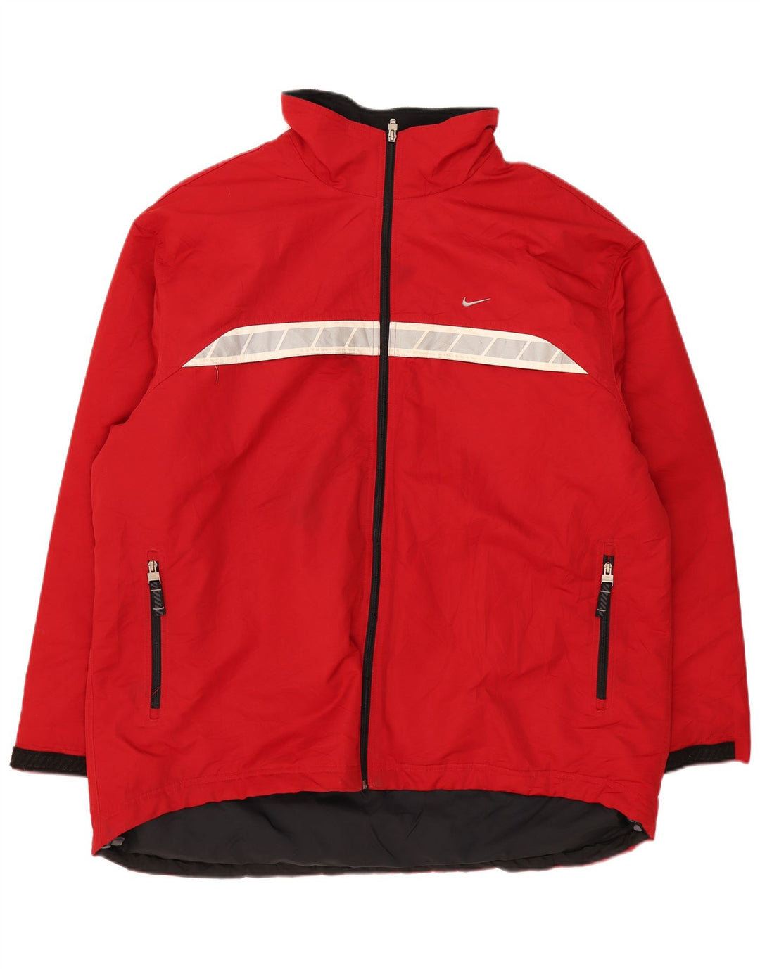 Nike Veste coupe-vent pour homme UK 44 2XL Rouge Colorblock Polyester