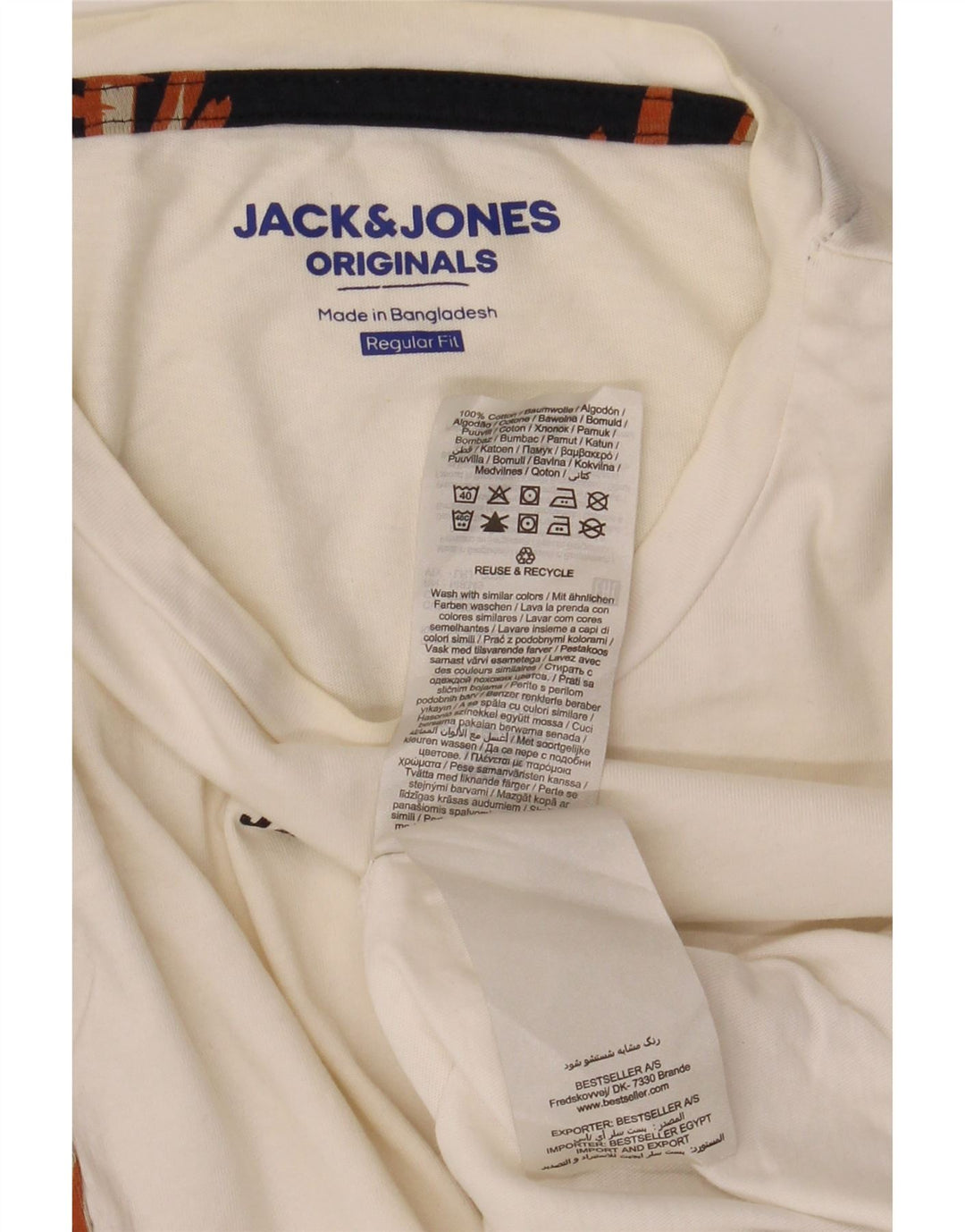 Jack & Jones T-Shirt Regular Fit Graphique Homme Blanc Floral Moyen