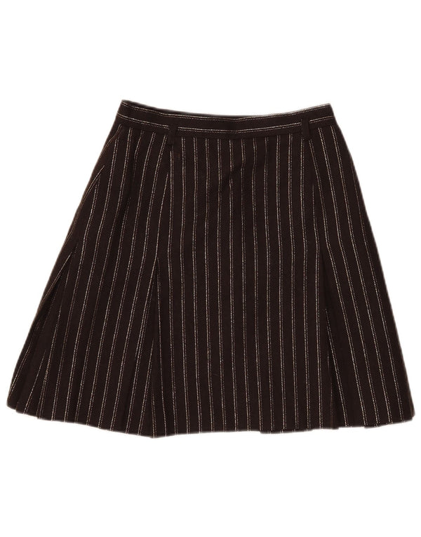 Dream Jupe trapèze pour femme UK 8 Small W24 Laine rayée marron