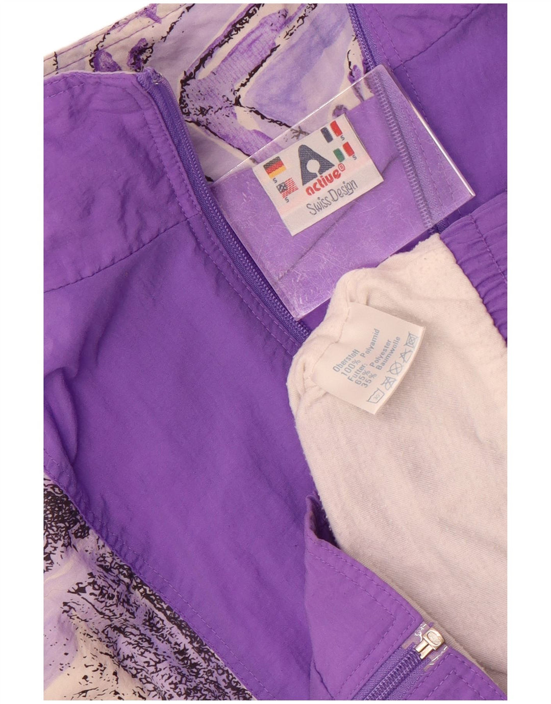 Active Veste de Survêtement Coupe Ample Homme Petit Violet Géométrique Polyamide
