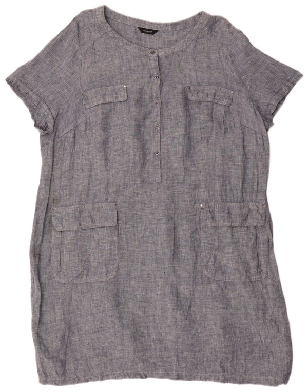 Marks & Spencer Robe droite autographe pour femme UK 22 3XL Lin bleu