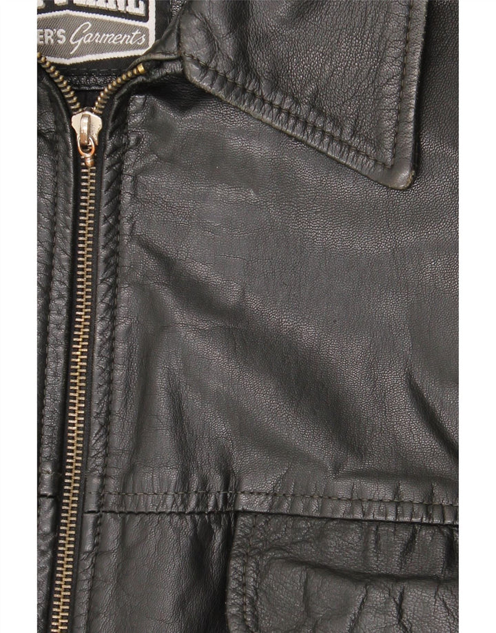 Jet Plane Veste en cuir pour homme IT 56 3XL Cuir noir