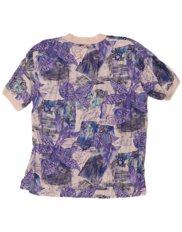 vintage Mens T-Shirt Top Grand Violet Floral
