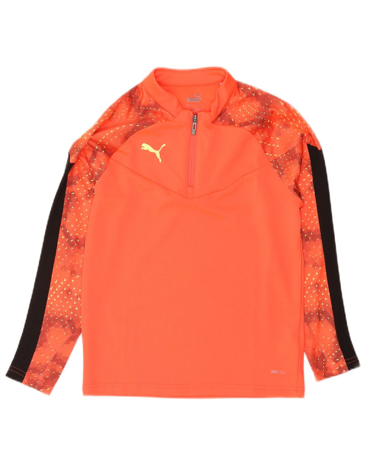 Puma Haut de Survêtement Graphique Pull Garçon 11-12 Ans Orange Colorblock