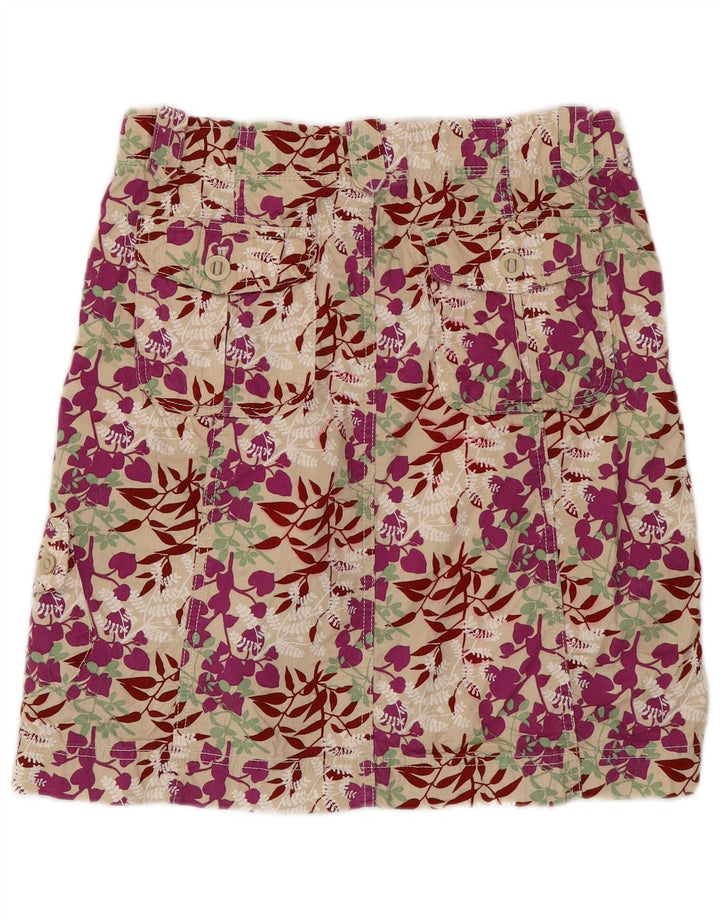 EDDIE BAUER Jupe trapèze femme US 8 Medium W30 Beige Floral Coton