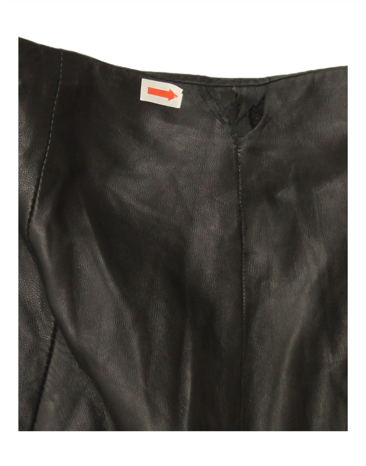 Mango Pantalon Slim en Cuir Femme EU 36 Small W24 L27 Cuir Noir