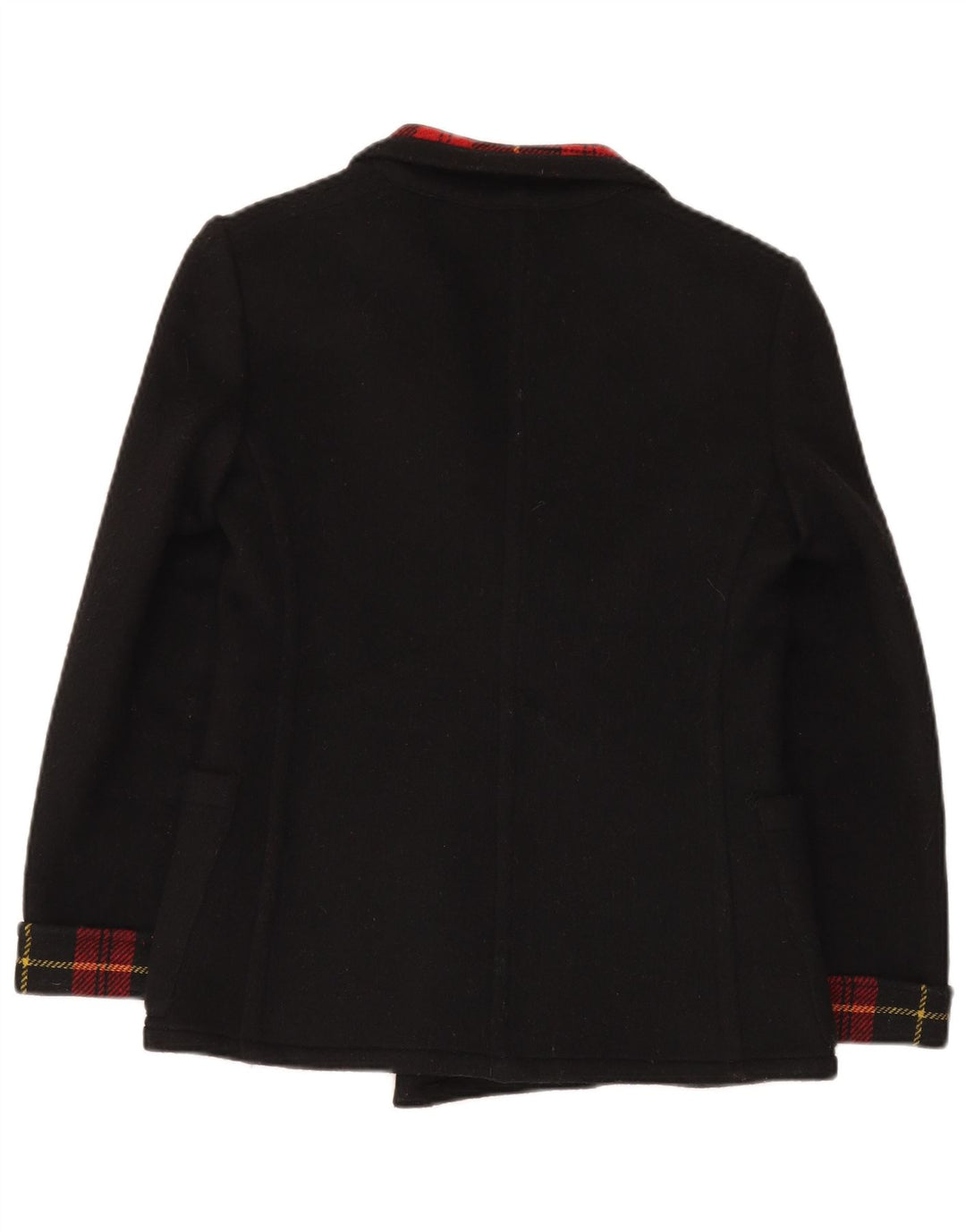 vintage Femme Double Breasted Blazer Veste IT 42 Moyen Noir Check