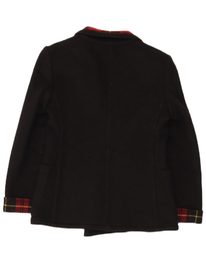 vintage Femme Double Breasted Blazer Veste IT 42 Moyen Noir Check