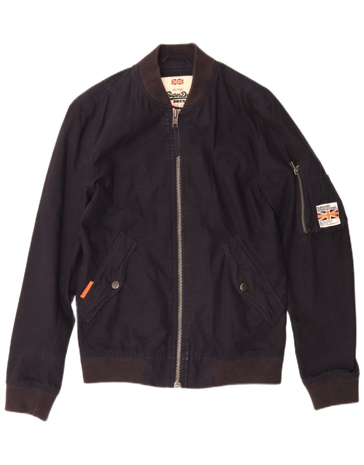 Superdry Veste Bomber Homme UK 36 Petit Bleu Marine