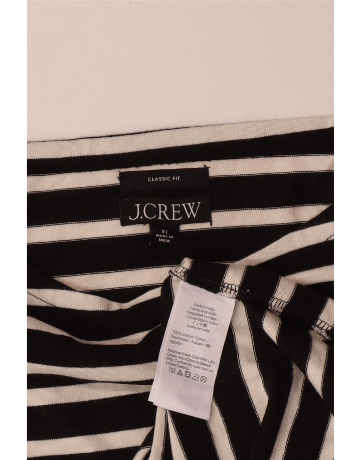 J. CREW Haut coupe classique à manches 3/4 pour femme UK 18 XL en coton rayé noir