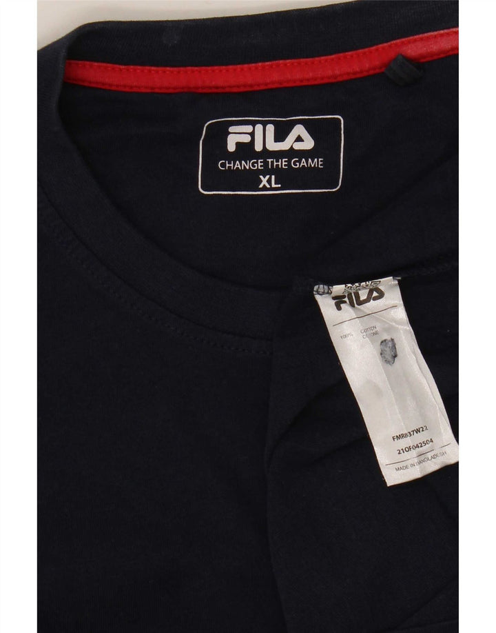 Fila Homme Haut Manches Longues XL Bleu Marine Coton