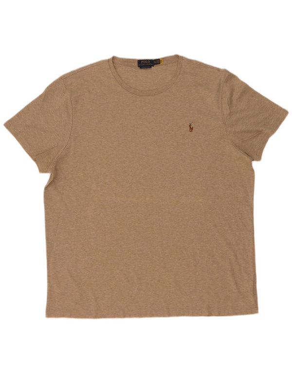 Polo Ralph Lauren T-shirt ajusté personnalisé pour homme en coton moucheté beige 2XL