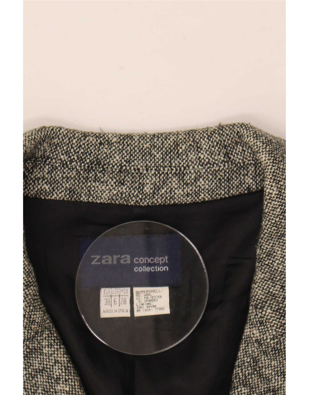 Zara Femme Manteau Oversize EU 38 Petite Laine Grise