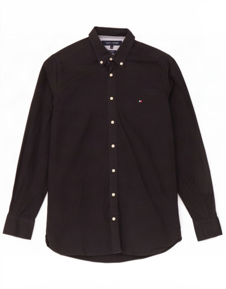 Tommy Hilfiger Chemise Stretch Homme Noir Moyen Coton