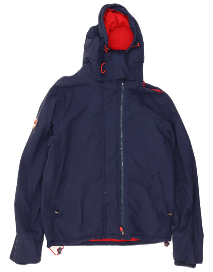 SUPERDRY Veste coupe-vent à capuche Windcheater pour homme UK 38 Bleu marine moyen