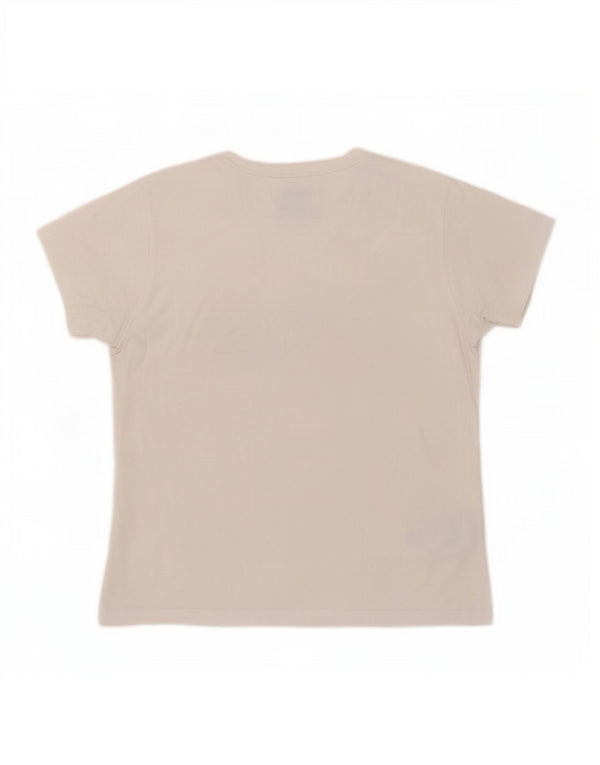 Jack Wolfskin T-shirt graphique pour femme UK 16 Grand coton blanc