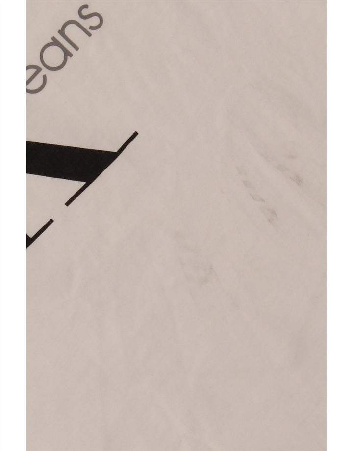 CALVIN KLEIN JEANS T-Shirt Graphique Homme Petit Blanc Coton