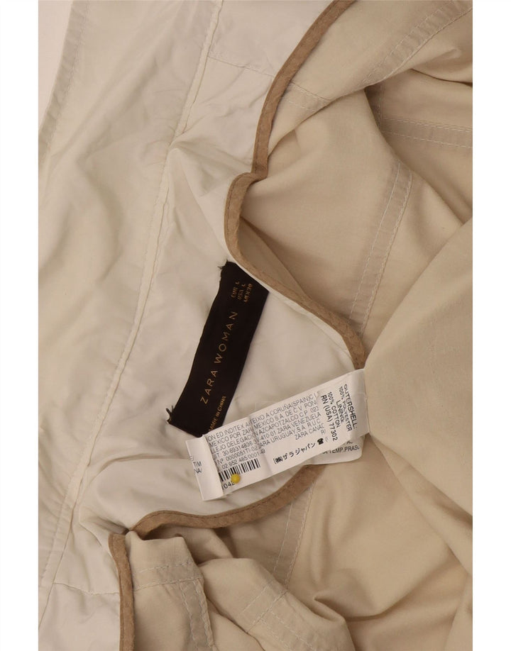 Zara Veste utilitaire pour femme UK 14 Large Polyester blanc cassé