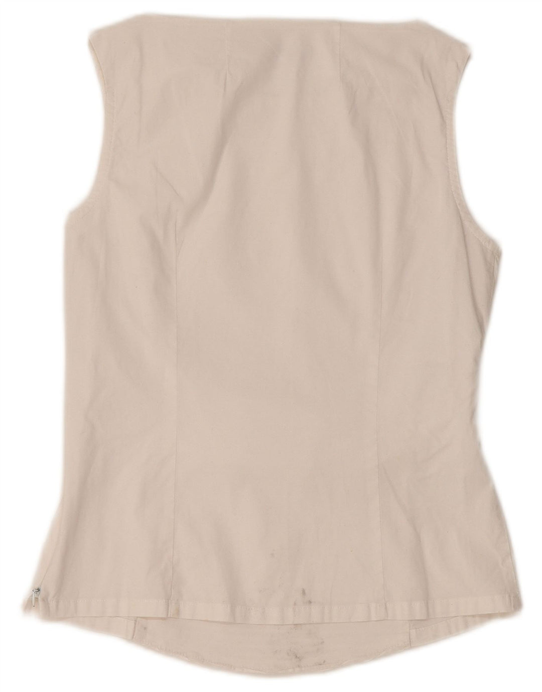 NARACAMICIE Chemisier sans manches pour femme UK 8 Petit coton à fines rayures blanches