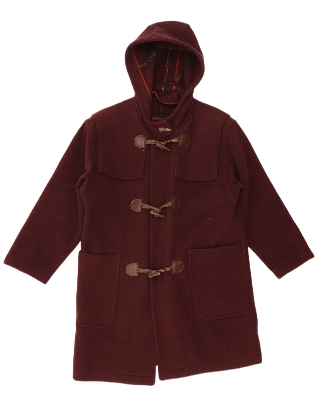 Merlet Duffle Coat à capuche pour homme EU 46 Petite laine vierge bordeaux