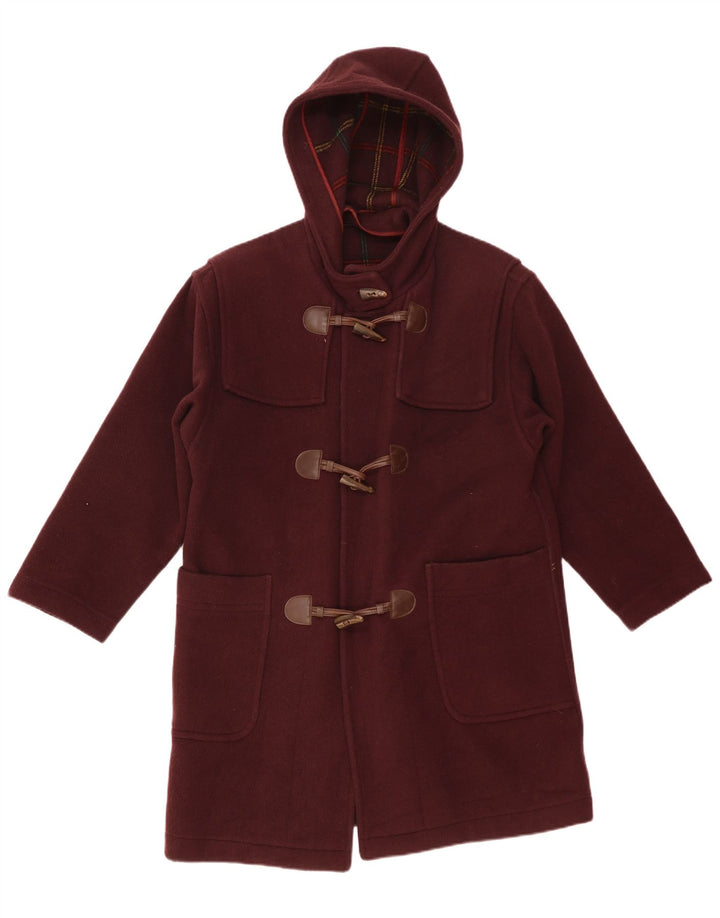 Merlet Duffle Coat à capuche pour homme EU 46 Petite laine vierge bordeaux