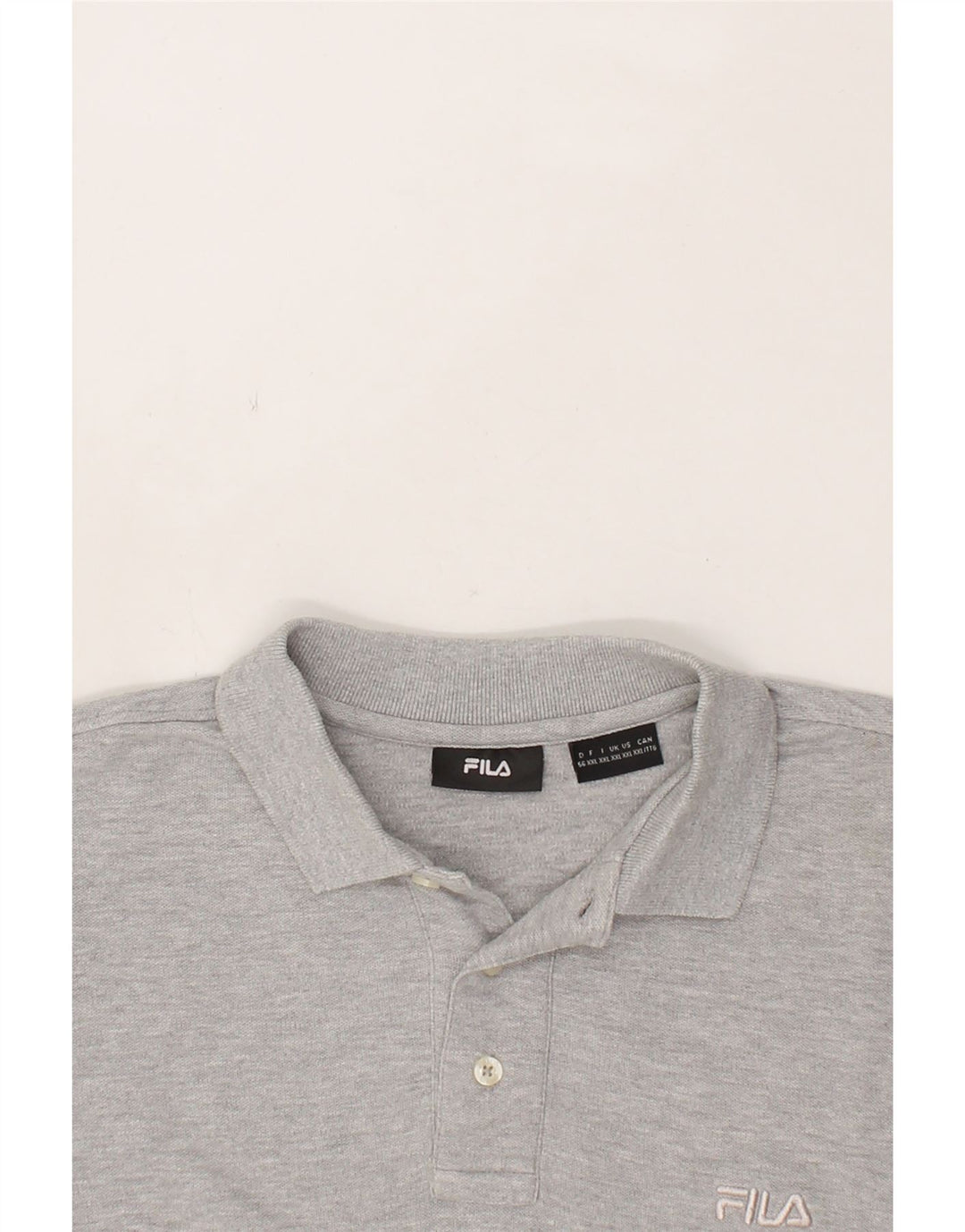 FILA Mens Polo Shirt 2XL Grey Cotton Vintage Fila and Second-Hand Fila from Messina Hembry 