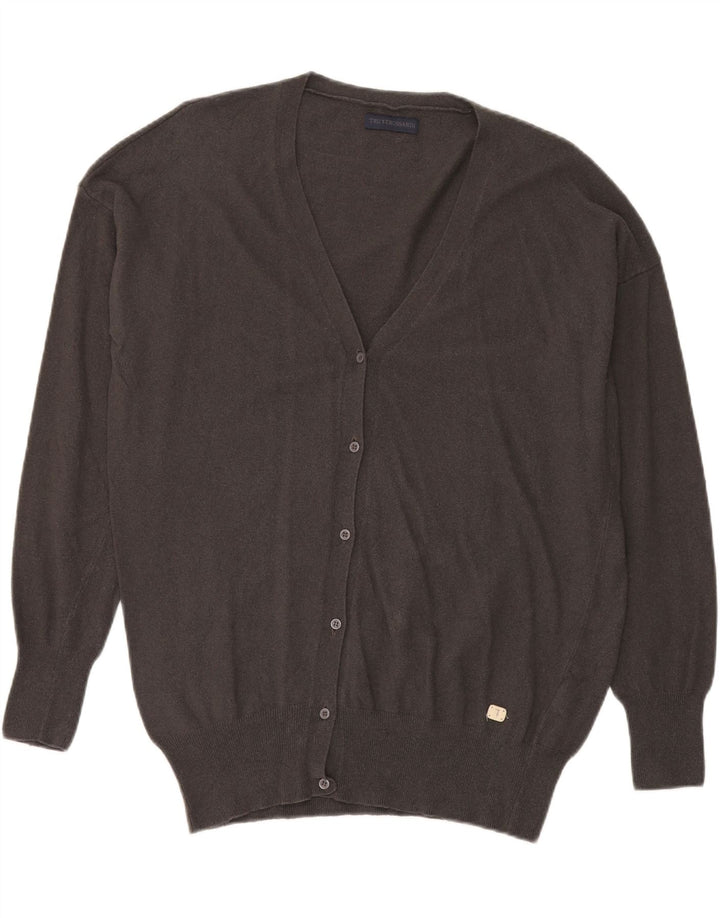 Trussardi Cardigan Pull XL Gris Viscose Homme