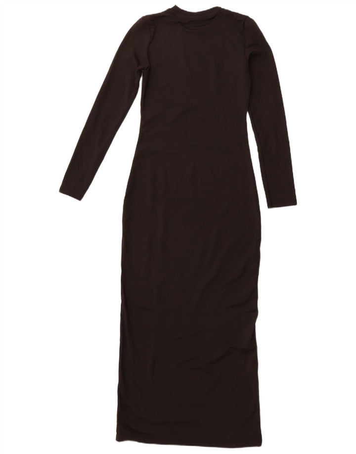 ZARA Robe longue à manches longues pour femme UK 12 Noir moyen
