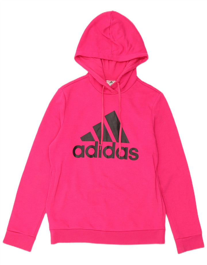 ADIDAS Pull à capuche graphique pour femme UK 8/10 Petit coton rose
