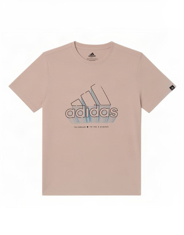 Adidas T-shirt graphique pour hommes, grand, en coton blanc