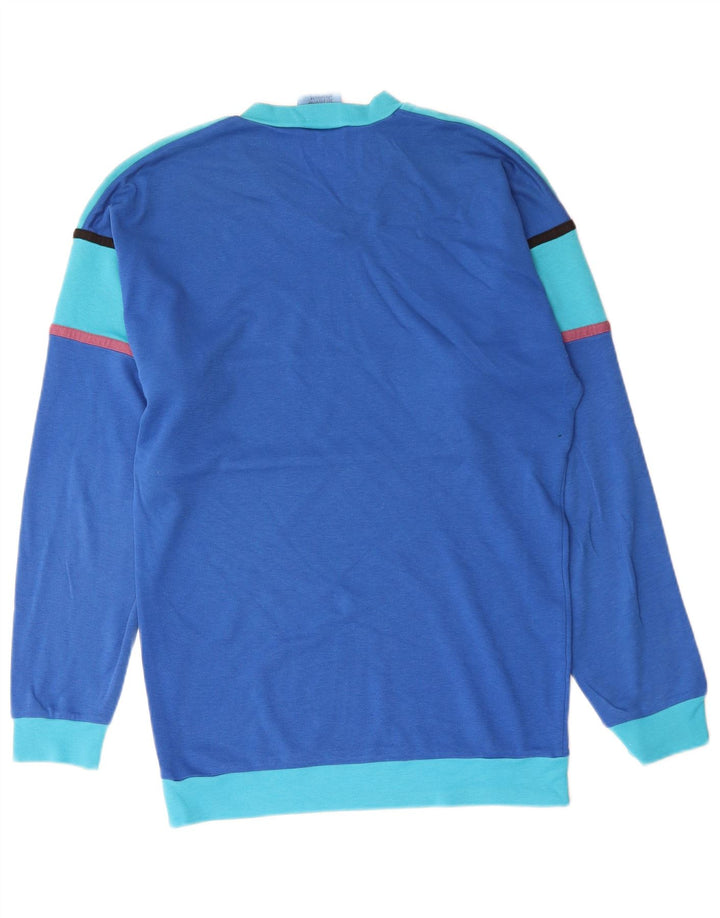Crane Haut Homme Manches Longues IT 48/50 Bleu Moyen Colourblock Coton