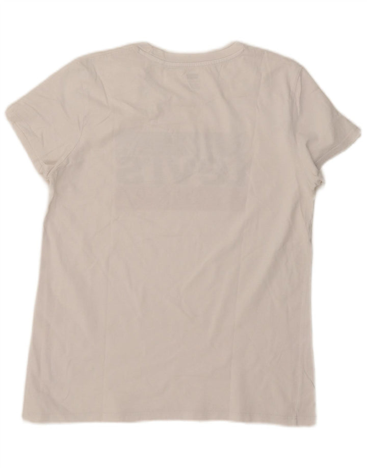Levi's T-Shirt Graphique Femme UK 14 Blanc Moyen