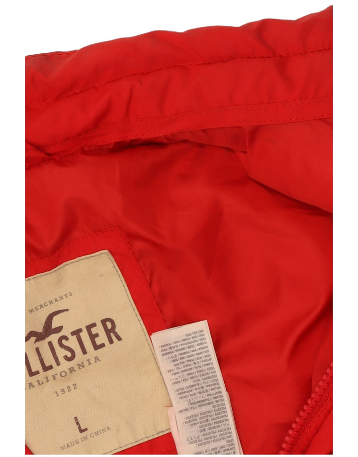 Hollister Gilet rembourré pour homme UK 40 Large Rouge Polyester