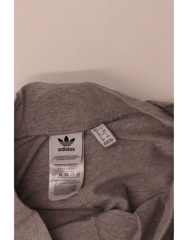 Adidas Leggings Femme UK 12 Coton Chiné Gris Moyen
