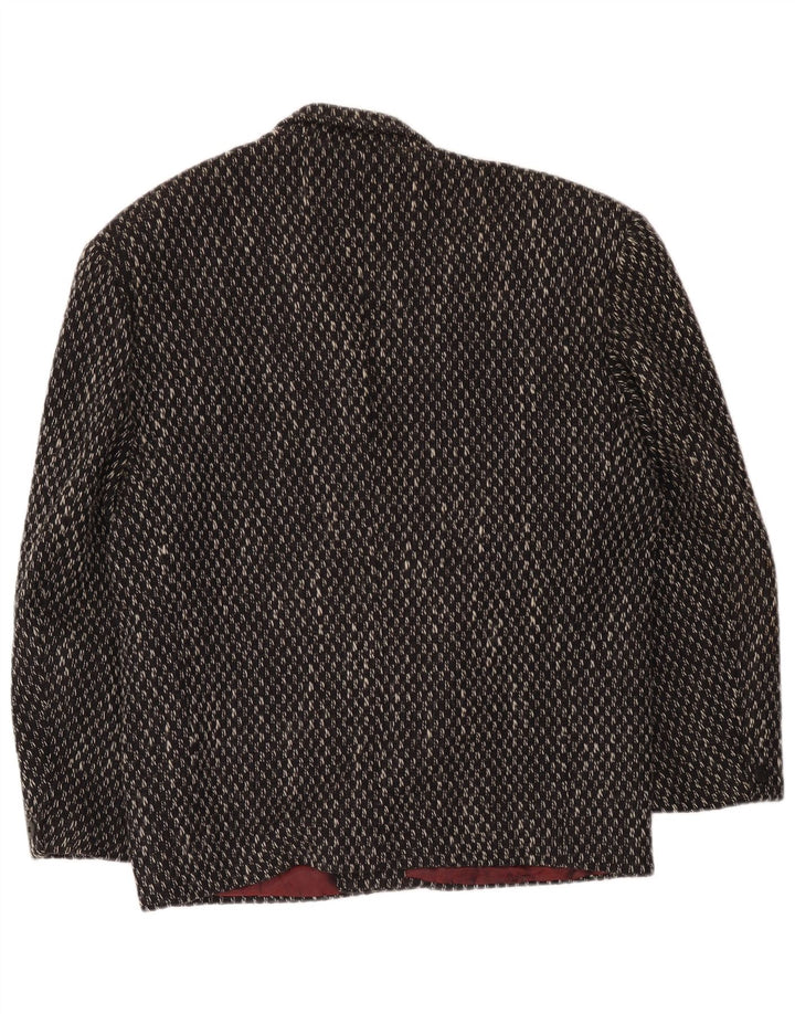 Manhattan Veste blazer à 1 bouton pour homme UK 40 en laine à carreaux noirs